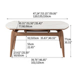 Modern Ash & Oak Wood Dining Table with Sintered Stone Top fjx-2667