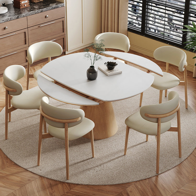 Premium Ash Wood and Sintered Stone Table - Solid Wood Dining Elegance fjx-2668