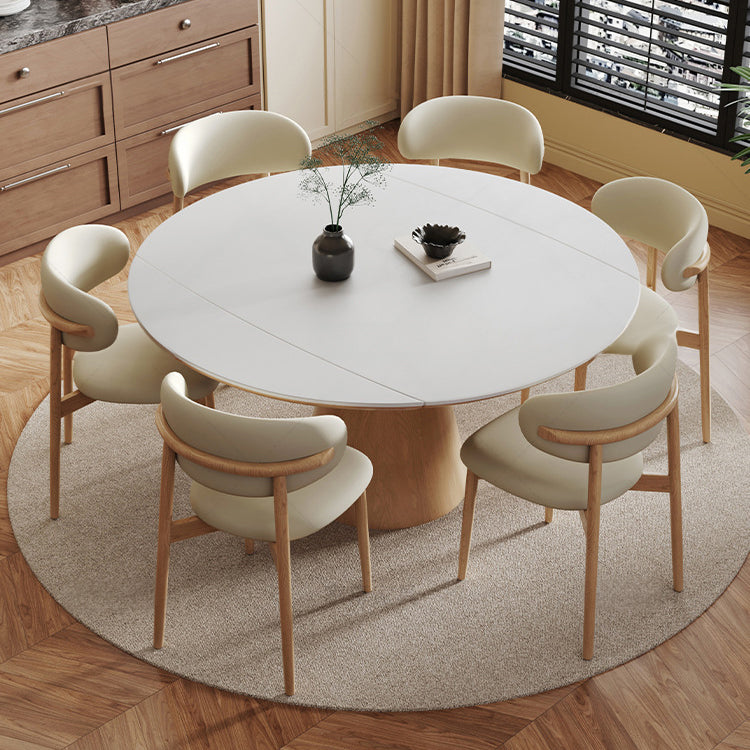 Premium Ash Wood and Sintered Stone Table - Solid Wood Dining Elegance fjx-2668