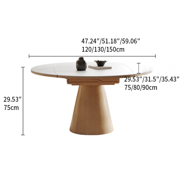 Premium Ash Wood and Sintered Stone Table - Solid Wood Dining Elegance fjx-2668