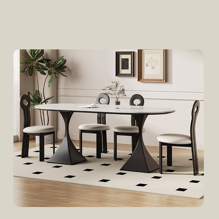 Sleek Modern Table - Sintered Stone & Carbon Steel Design for Stylish Living fjx-2673