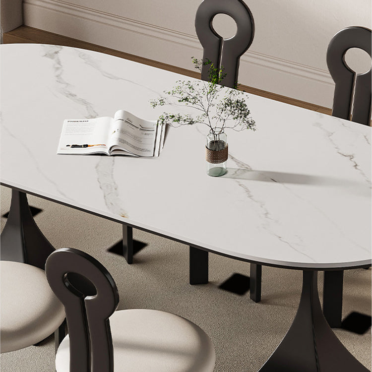 Sleek Modern Table - Sintered Stone & Carbon Steel Design for Stylish Living fjx-2673