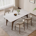 Elegant Ash Wood Table with Sintered Stone Top - Stylish and Durable Furniture Solution fjx-2674