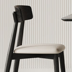 Elegant Oak Wood Chair with Microfiber Leather Upholstery fjx-2676