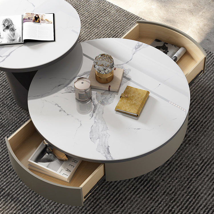 Luxurious Sintered Stone Tea Table with Stainless Steel and Solid Wood fjx-2678