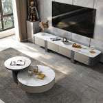 Modern Ceramic Sintered Stone TV Cabinet - Sleek Design for Elegant Living Rooms fjx-2679