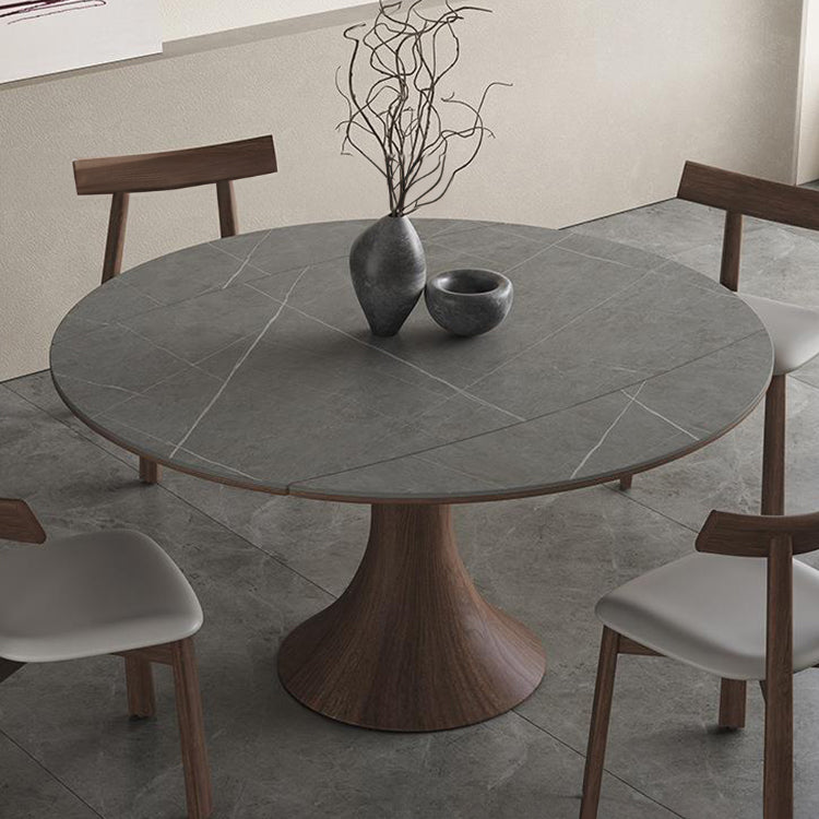 Luxurious Oak Wood & Sintered Stone Table - Perfect for Elegant Dining Spaces fjx-2681