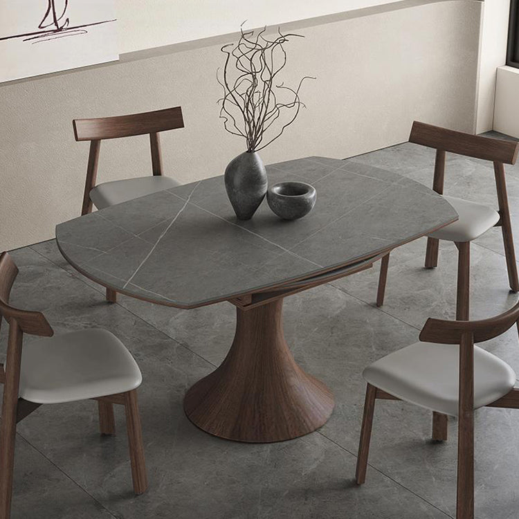 Luxurious Oak Wood & Sintered Stone Table - Perfect for Elegant Dining Spaces fjx-2681