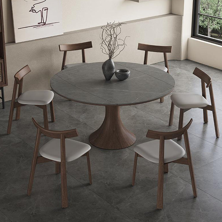 Luxurious Oak Wood & Sintered Stone Table - Perfect for Elegant Dining Spaces fjx-2681