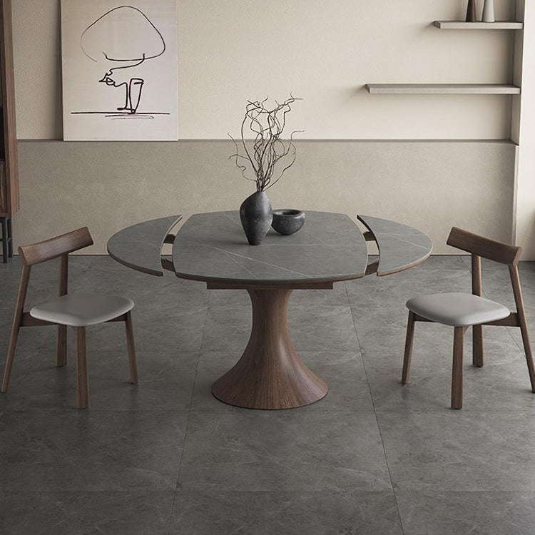 Luxurious Oak Wood & Sintered Stone Table - Perfect for Elegant Dining Spaces fjx-2681