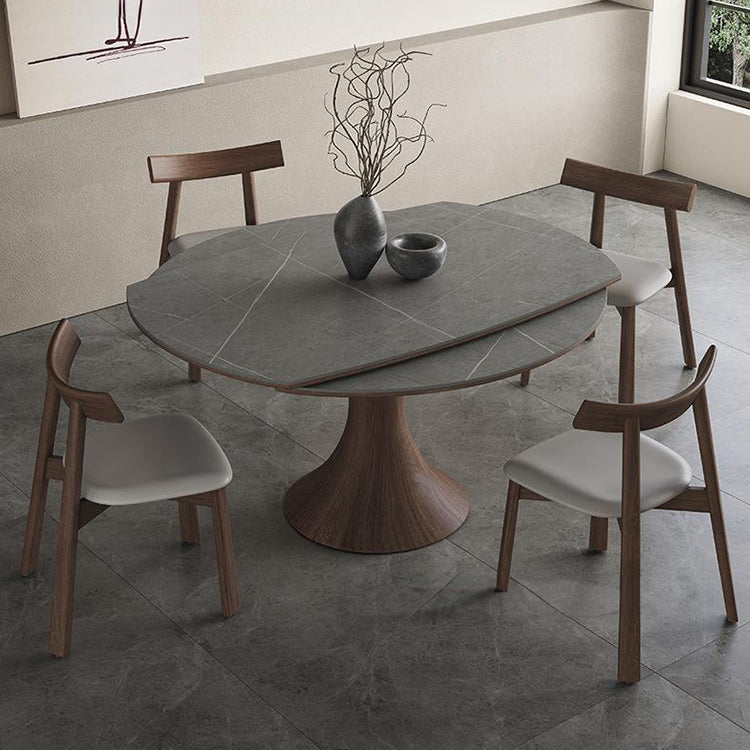 Luxurious Oak Wood & Sintered Stone Table - Perfect for Elegant Dining Spaces fjx-2681