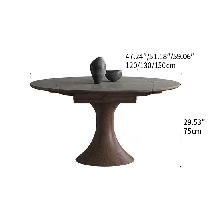 Luxurious Oak Wood & Sintered Stone Table - Perfect for Elegant Dining Spaces fjx-2681