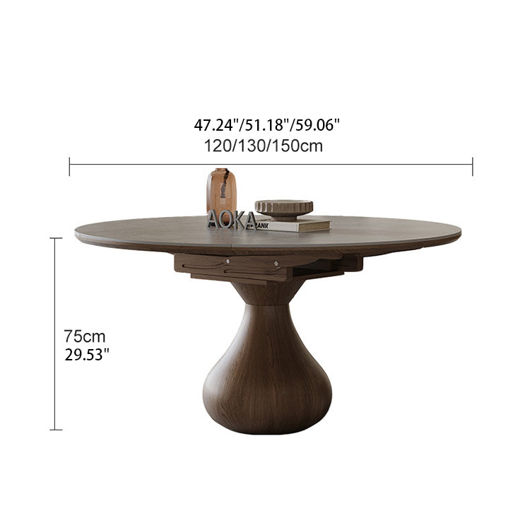 Modern Ash Wood & Solid Wood Table with Sleek Sintered Stone Top fjx-2683