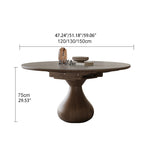 Modern Ash Wood & Solid Wood Table with Sleek Sintered Stone Top fjx-2683