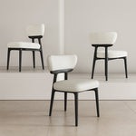 Luxury Microfiber Leather & Faux Sherpa Chair with Ash Wood Frame fjx-2685