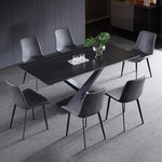 Modern Ceramic Sintered Stone Dining Table with Stylish Multi-layer Design fjx-2692