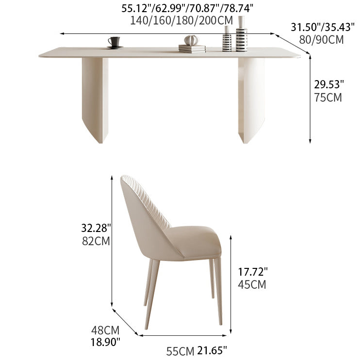 Sleek Sintered Stone and Stainless Steel Table for Modern Living Spaces fjx-2695