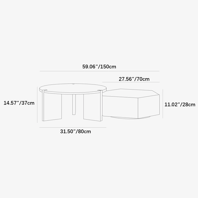 Modern Pine Coffee Table with Unique Design – Elevate Your Living Space fkb-4363