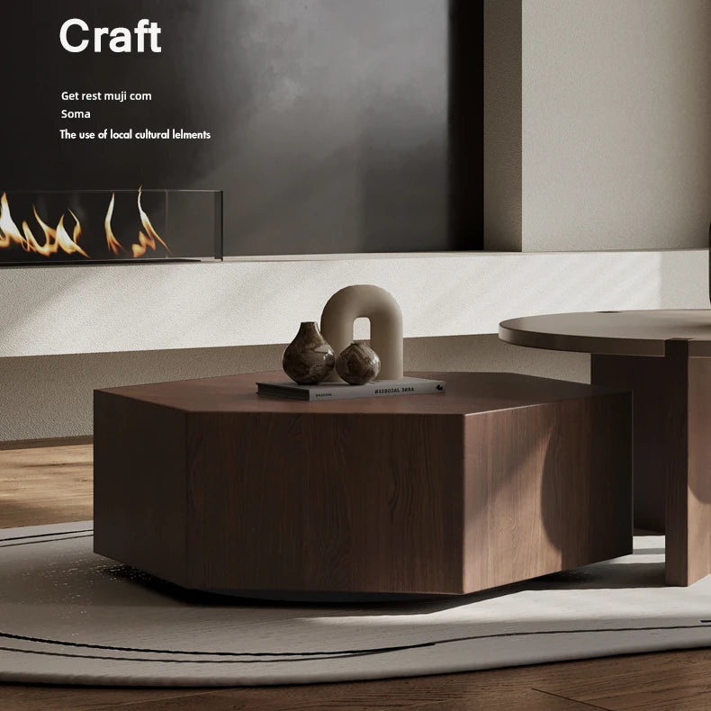 Modern Pine Coffee Table with Unique Design – Elevate Your Living Space fkb-4363