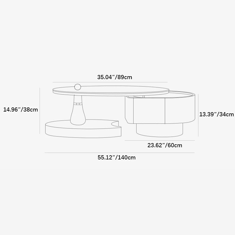 Modern Solid Wood Tea Table with Sintered Stone and Stainless Steel Accents fkb-4364