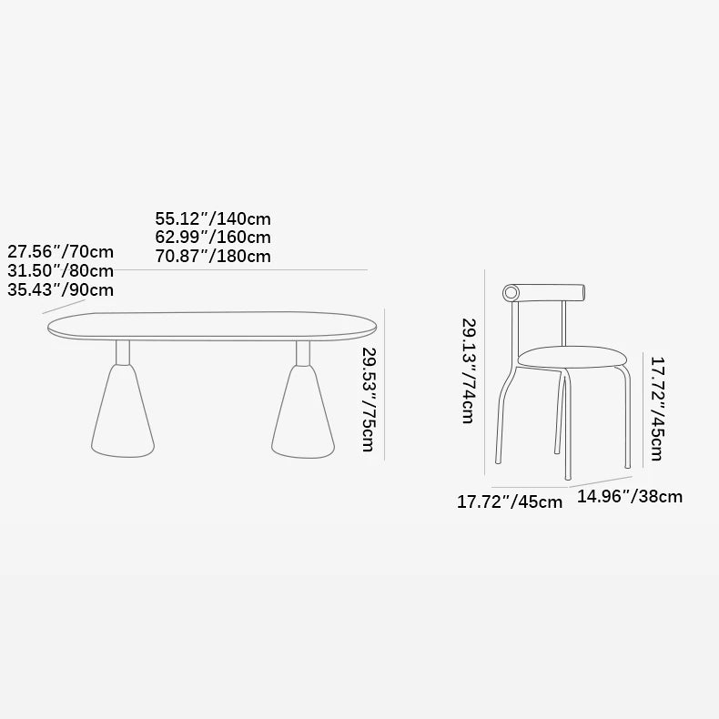 Modern Dining Table with Multi-Layer Board and Sintered Stone Top - Sleek GFRP Base Design fkb-4390