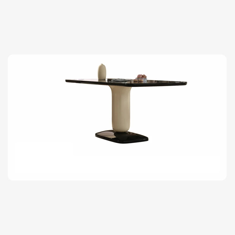 Modern Dining Table with Multi-Layer Board and Sintered Stone Top - Sleek GFRP Base Design fkb-4390