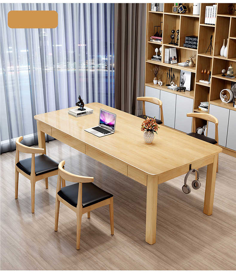 Stunning Brown & White Rubber Wood Particle Board Table - Perfect Natural Wood Finish fl-249