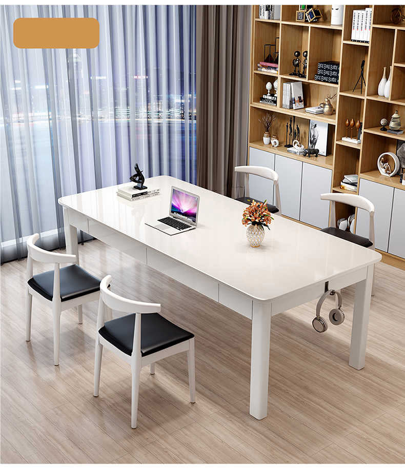 Stunning Brown & White Rubber Wood Particle Board Table - Perfect Natural Wood Finish fl-249