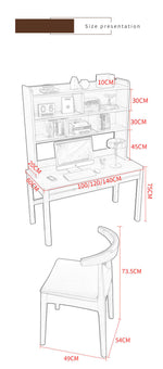 Sleek Modern Desk - Natural Brown Wooden Finish with Black & White Accents fl-253