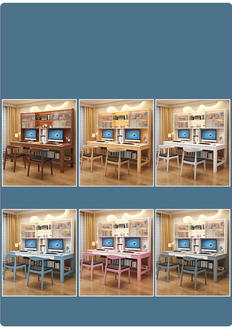 Stylish Brown and White Rubber Wood & Particle Board Table - Modern Gray, Blue, Pink Options Available fl-255