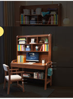 Stylish Multi-Color Home Office Desk - Natural Wood, White, Blue, Pink - Durable Rubber Wood and Particle Board fl-258