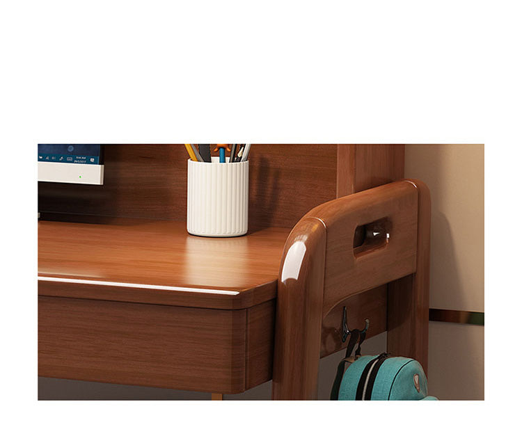 Stylish Multi-Color Home Office Desk - Natural Wood, White, Blue, Pink - Durable Rubber Wood and Particle Board fl-258