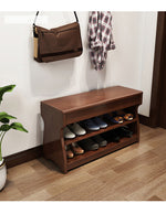 Elegant Rubber Wood Stool – Premium Brown & White Finish for Stylish Home Decor fl-259