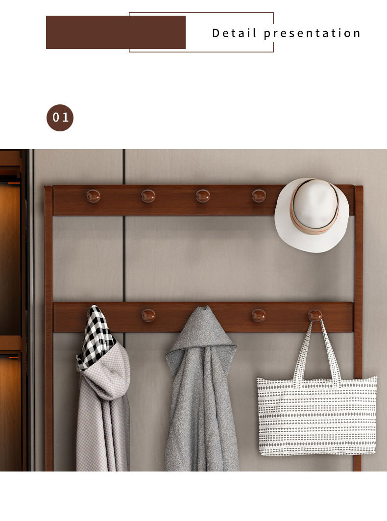 Stylish Multi-functional Coat Hanger in Elegant Natural Wood and Glass Finish fl-264