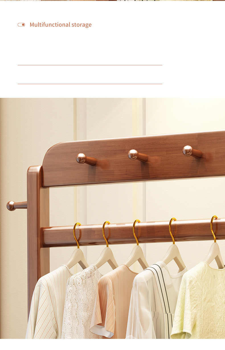 Stylish Multi-Color Coat Hanger - Brown, White & Gray Rubber Wood & Particle Board fl-266