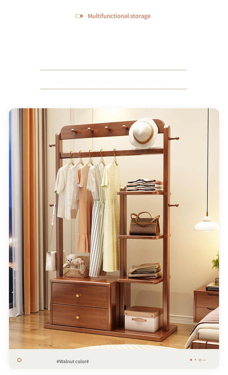 Stylish Multi-Color Coat Hanger - Brown, White & Gray Rubber Wood & Particle Board fl-266