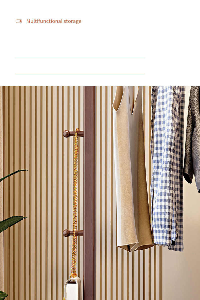 Elegant Multi-Color Coat Hanger - Natural Wood, Brown, White & Gray Finishes with Glass Elements fl-267