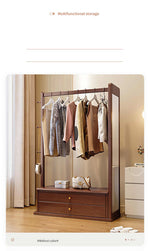 Elegant Multi-Color Coat Hanger - Natural Wood, Brown, White & Gray Finishes with Glass Elements fl-267