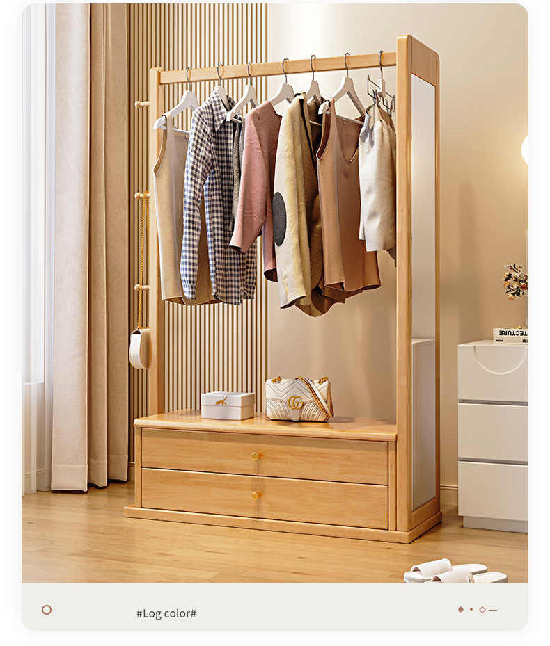 Elegant Multi-Color Coat Hanger - Natural Wood, Brown, White & Gray Finishes with Glass Elements fl-267