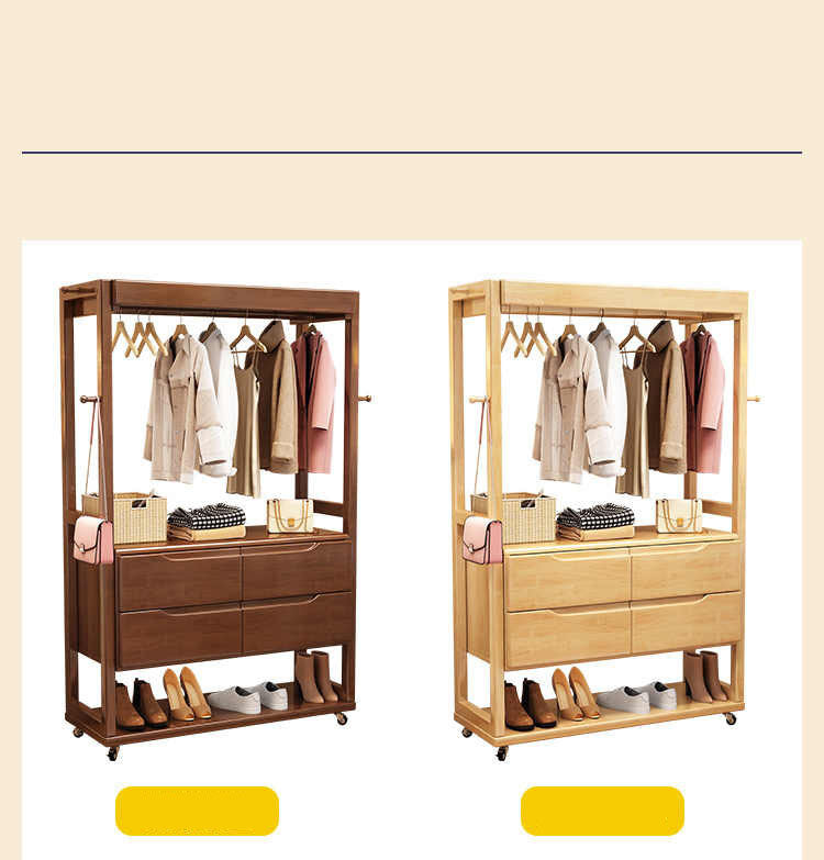 Stylish Multi-Color Coat Hanger - Brown, White & Gray - Durable Rubber Wood & Particle Board fl-268