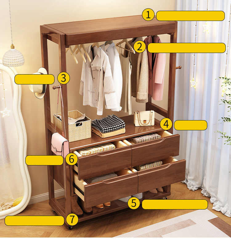 Stylish Multi-Color Coat Hanger - Brown, White & Gray - Durable Rubber Wood & Particle Board fl-268