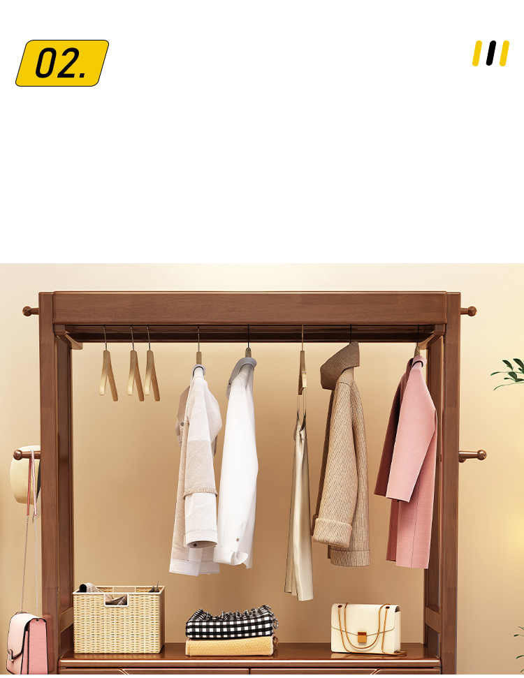 Stylish Multi-Color Coat Hanger - Brown, White & Gray - Durable Rubber Wood & Particle Board fl-268