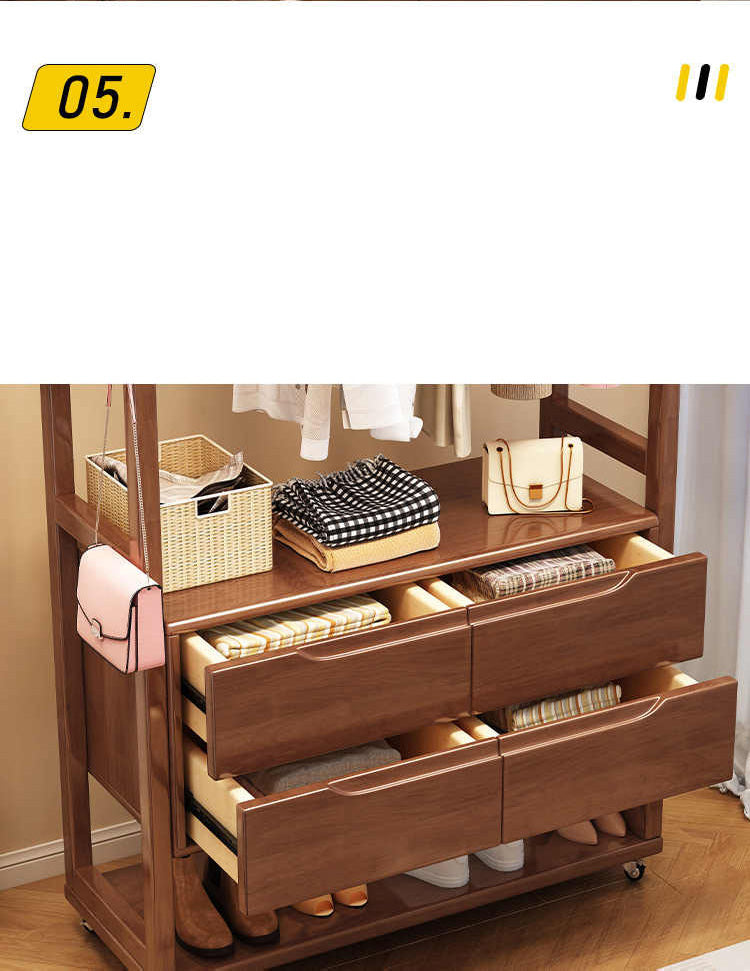 Stylish Multi-Color Coat Hanger - Brown, White & Gray - Durable Rubber Wood & Particle Board fl-268