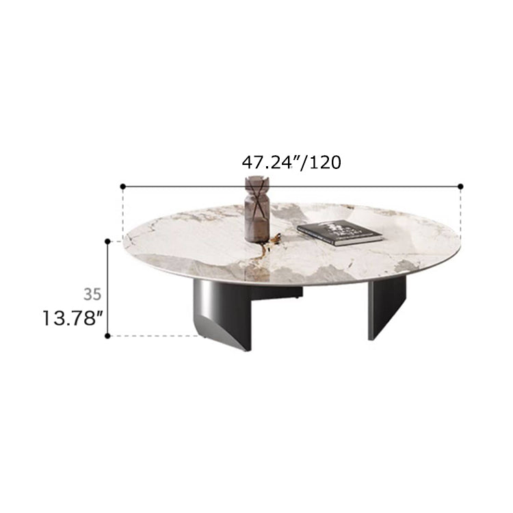 Sleek Sintered Stone Tea Table with Stainless Steel Frame – Modern Elegance for Your Home fld-2745