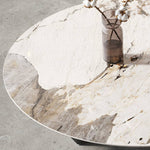 Sleek Sintered Stone Tea Table with Stainless Steel Frame – Modern Elegance for Your Home fld-2745