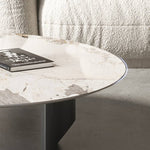 Sleek Sintered Stone Tea Table with Stainless Steel Frame – Modern Elegance for Your Home fld-2745