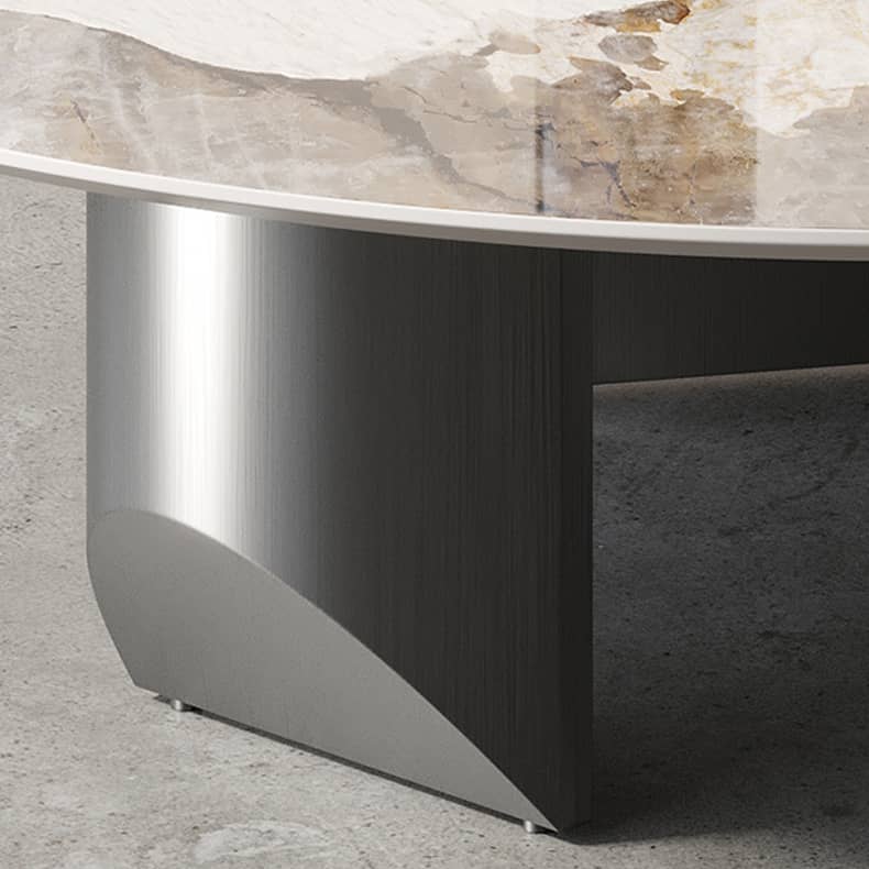 Sleek Sintered Stone Tea Table with Stainless Steel Frame – Modern Elegance for Your Home fld-2745