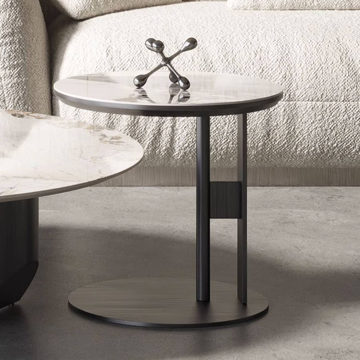 Sleek Sintered Stone Tea Table with Stainless Steel Frame – Modern Elegance for Your Home fld-2745