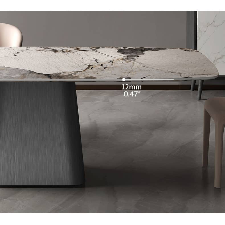 Modern Sintered Stone & Stainless Steel Table - Stylish and Durable Dining Solution fld-2746