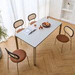 Modern Sintered Stone Glass & Stainless Steel Table – Luxury Design for Your Home fld-2748